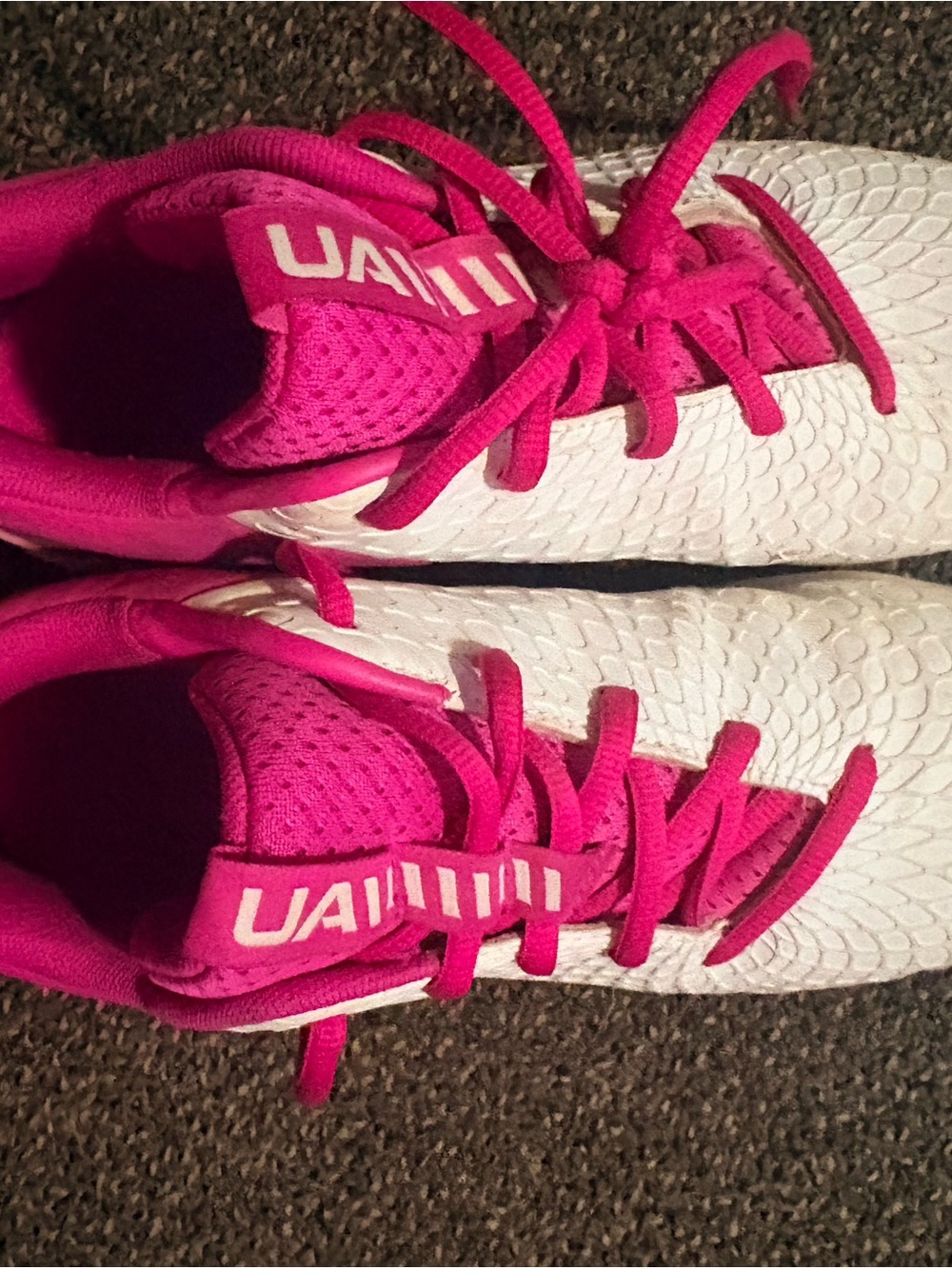 Under Armour White and Hot Pink Women's Athletic Shoes